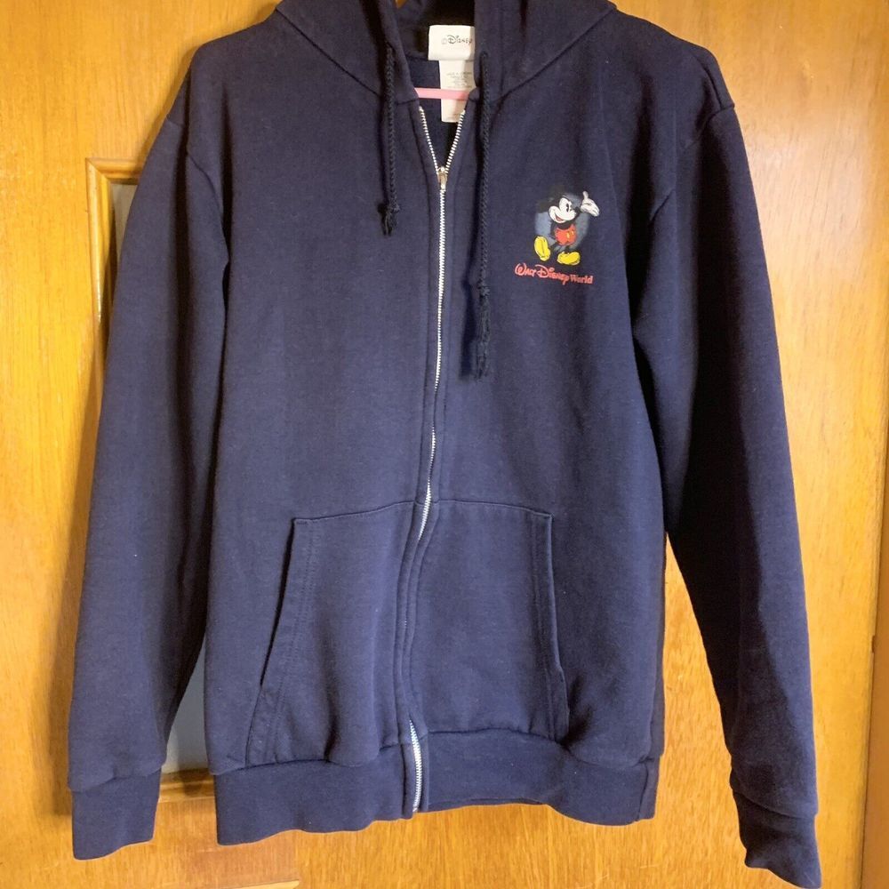 Walt Disney World (M) Zip Up Hoodie - Sweatshirt Mickey Mouse Full Zip Blue